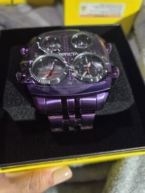 Invicta Purple Zulu  Multi-Dial Stainless Steel Watch